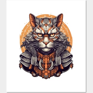 Cat samurai Posters and Art